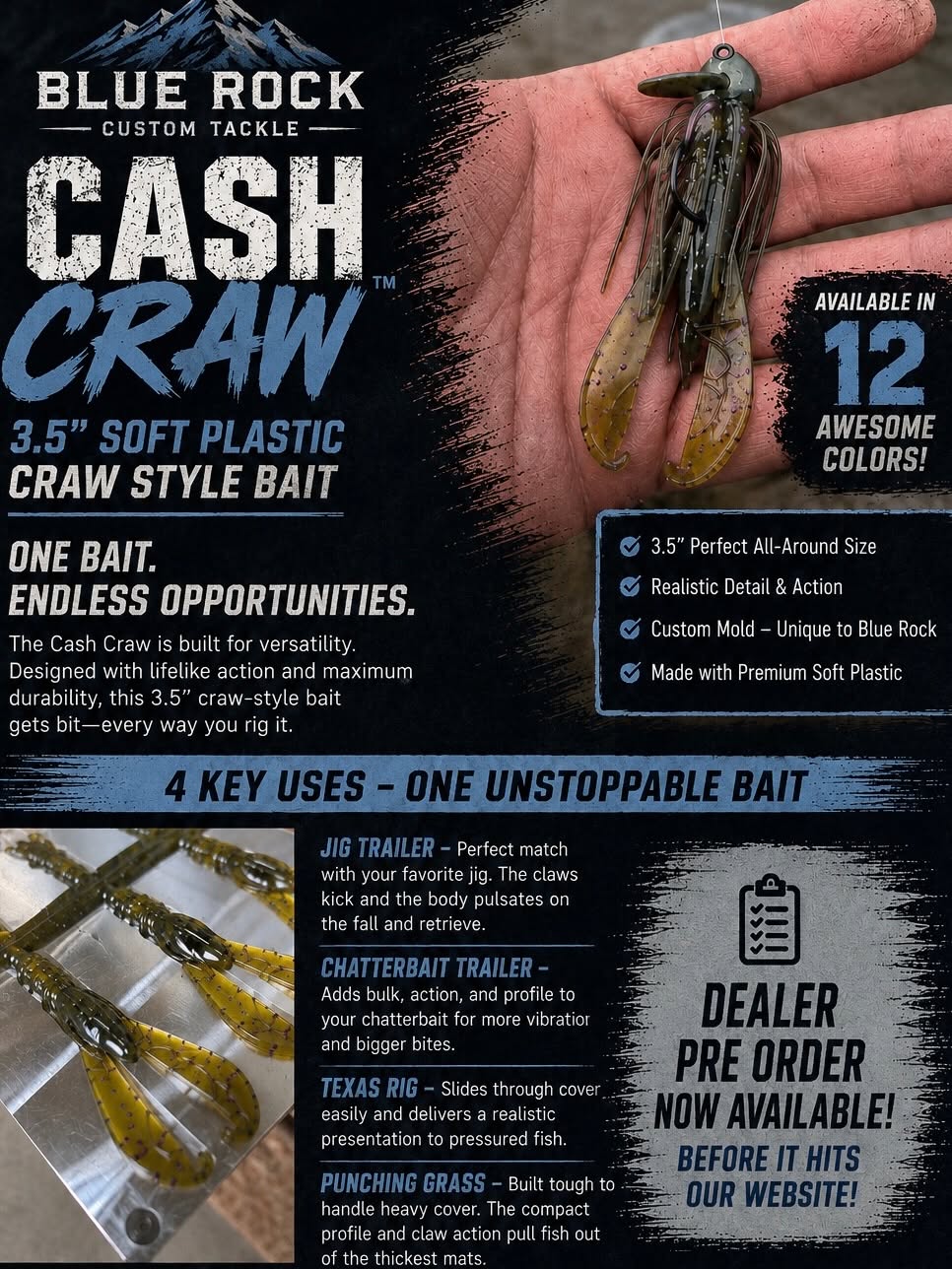 Blue Rock Custom Tackle Ca$h Craw